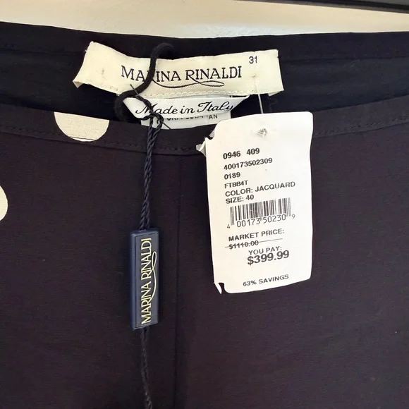 Marina Rinaldi Black and White Polka Dot Design - Picture 5 of 5